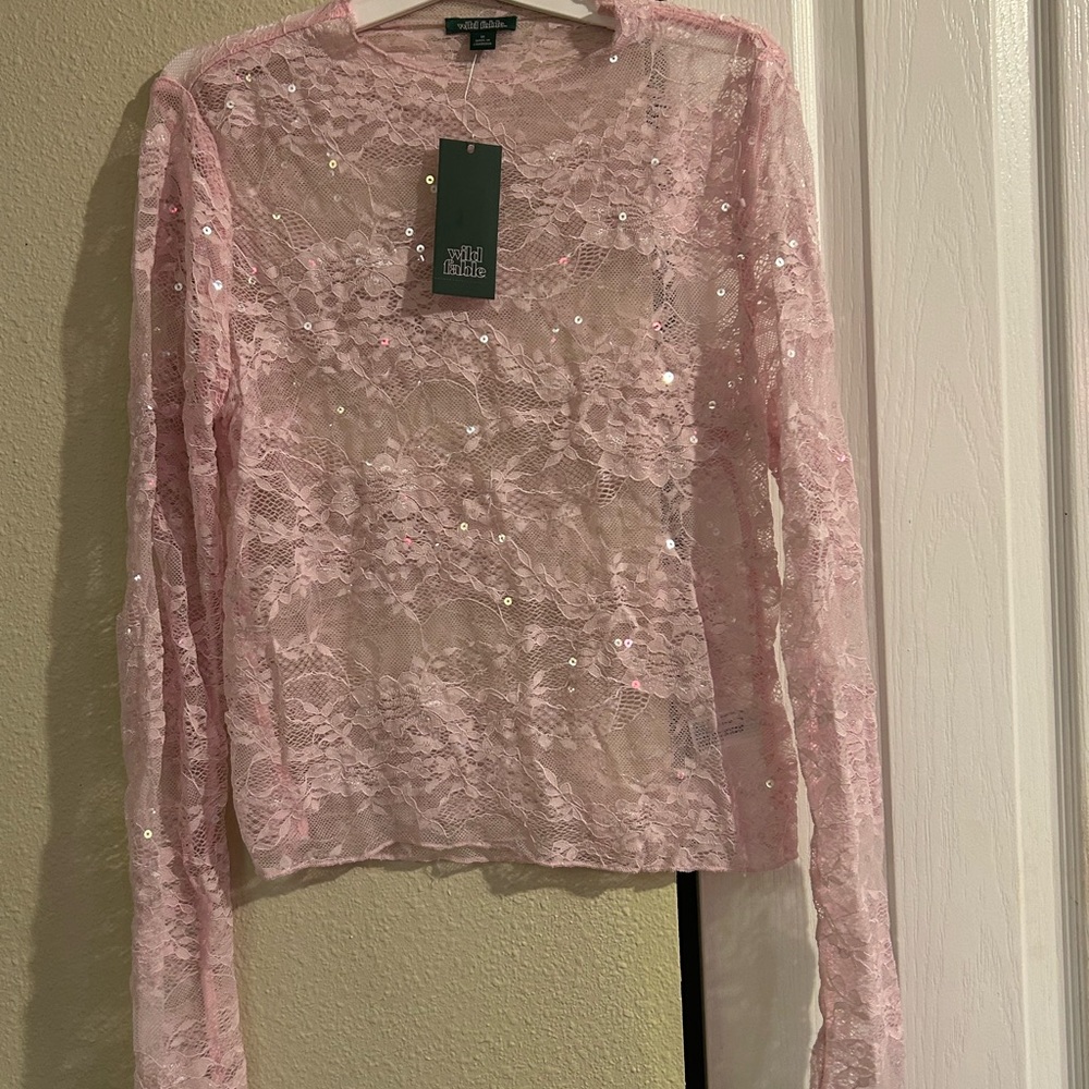 Wild Fable Pink Lace Top